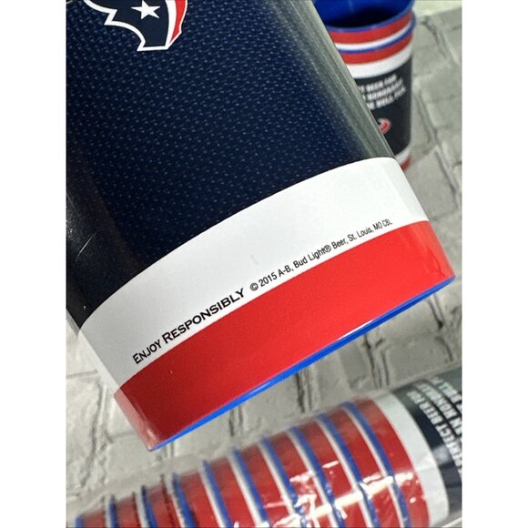 Set of 15 Blue Houston Texans Bud Light Plastic 18 oz. Reusable Cups 6” NEW - Picture 6 of 9
